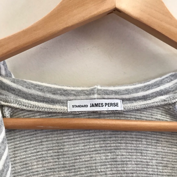 James Perse Striped Pullover Sweatshirt Hood 3 - Picture 3 of 4